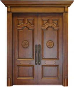Burma Teak Lacquer Double Door