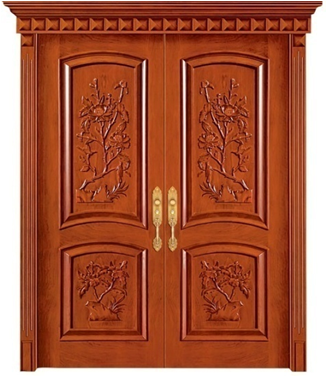 Burma Teak Lacquer Double Door