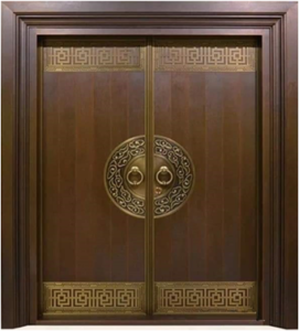 Burma Teak Lacquer Double Door