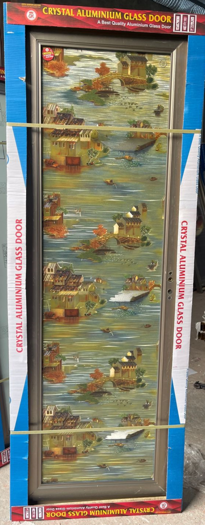 China Double Tempered Aluminium Glass door - 100116
