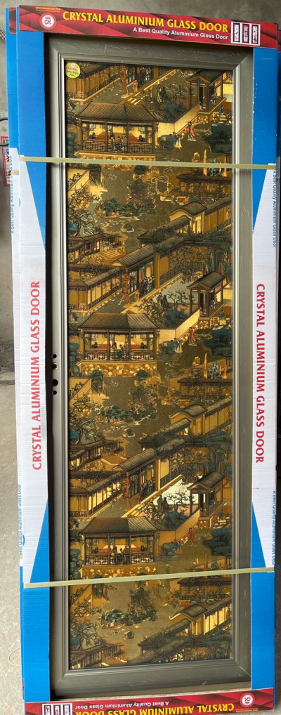 China Double Tempered Aluminium Glass door - 100102